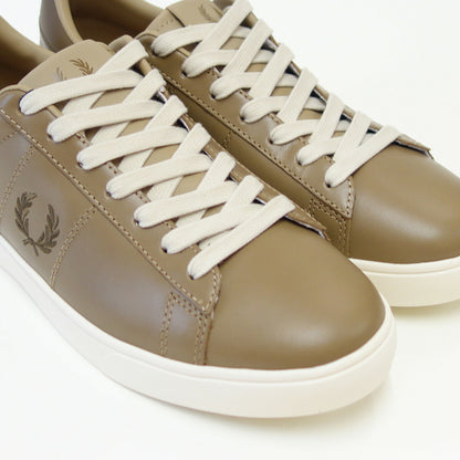 FREDPERRYフレッドペリーB4334V58（ユニセックス）SPENCERLEATHER（スペンサーレザー）カラー：WRMSTN/SHDESTN天然皮革のローカットスニーカー