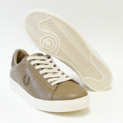 FREDPERRYフレッドペリーB4334V58（ユニセックス）SPENCERLEATHER（スペンサーレザー）カラー：WRMSTN/SHDESTN天然皮革のローカットスニーカー