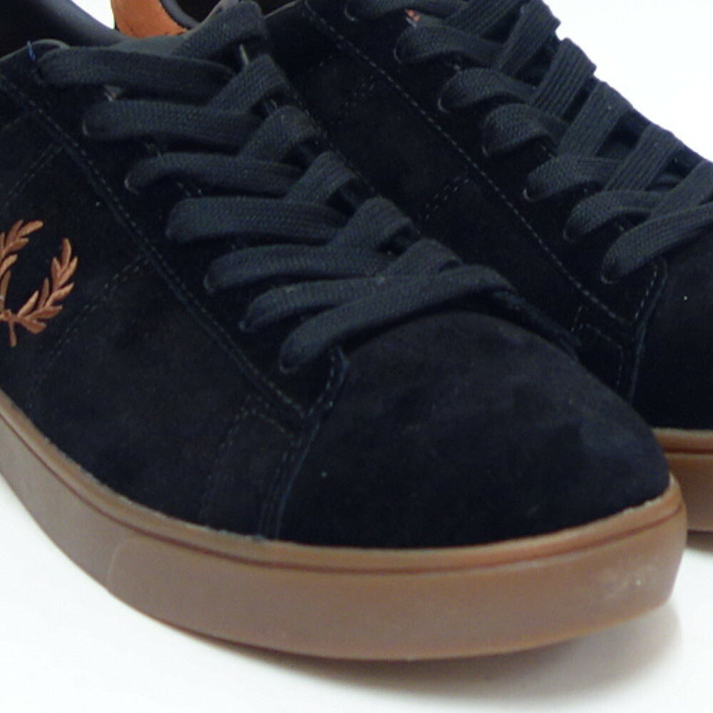 FREDPERRYフレッドペリーB5309S76（ユニセックス）SPENCERSUEDE・NUBUCK（スペンサースエード）カラー：ブラック天然皮革ローカットスニーカー「靴」