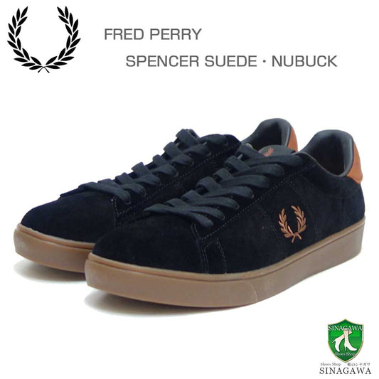 FREDPERRYフレッドペリーB5309S76（ユニセックス）SPENCERSUEDE・NUBUCK（スペンサースエード）カラー：ブラック天然皮革ローカットスニーカー「靴」