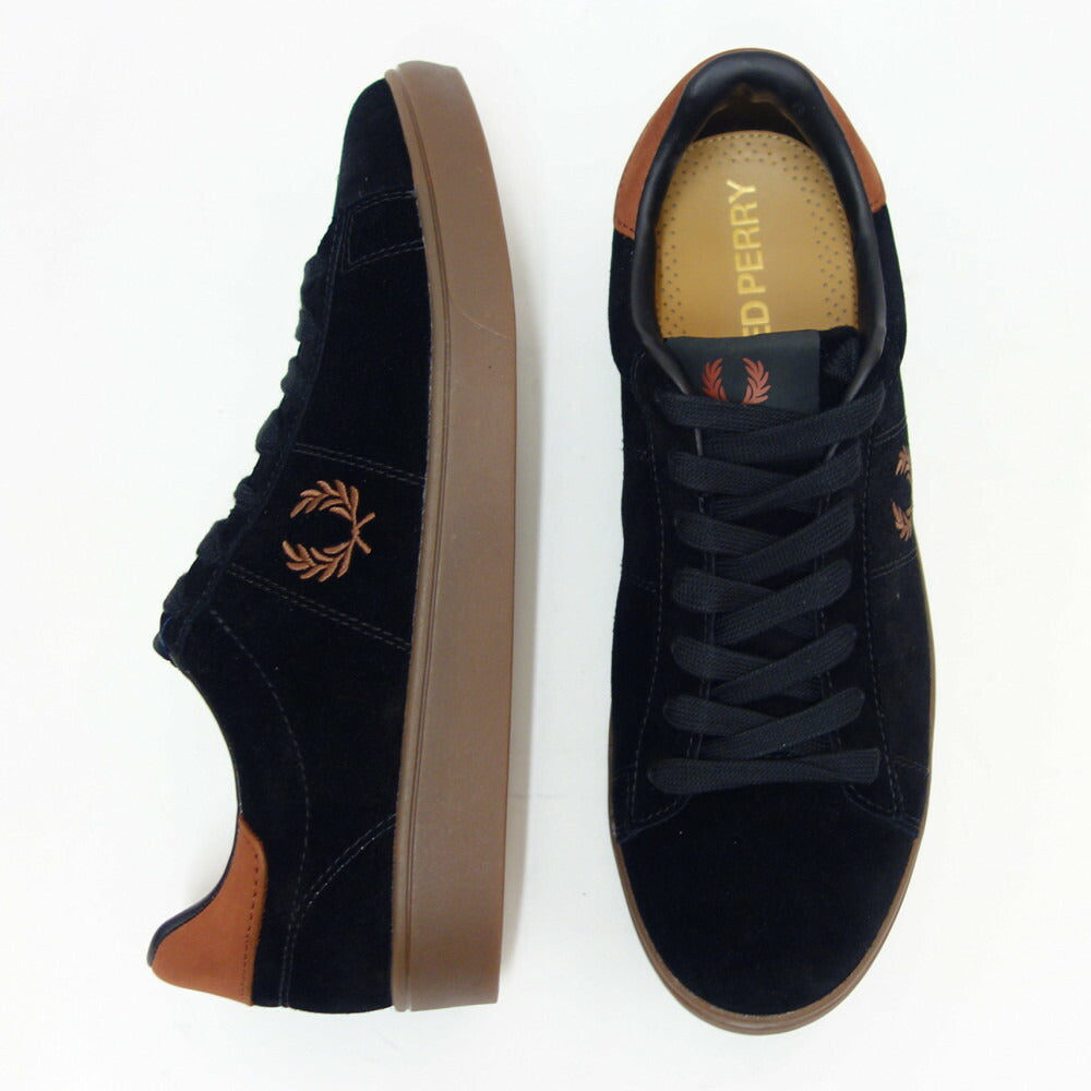 FREDPERRYフレッドペリーB5309S76（ユニセックス）SPENCERSUEDE・NUBUCK（スペンサースエード）カラー：ブラック天然皮革ローカットスニーカー「靴」