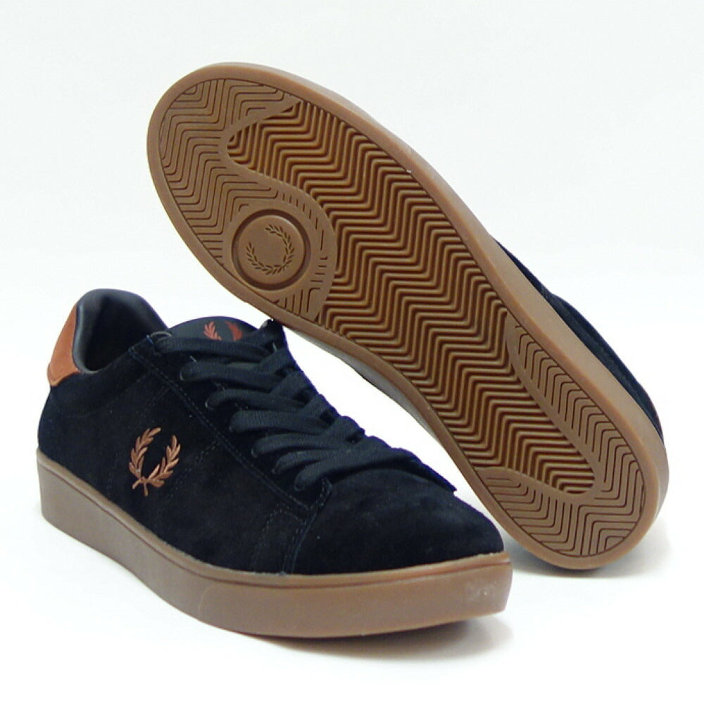 FREDPERRYフレッドペリーB5309S76（ユニセックス）SPENCERSUEDE・NUBUCK（スペンサースエード）カラー：ブラック天然皮革ローカットスニーカー「靴」