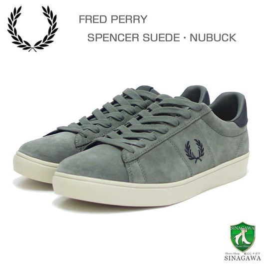 FREDPERRYフレッドペリーB5309T18（ユニセックス）SPENCERSUEDE・NUBUCK（スペンサースエード）カラー：FIELDGREEN天然皮革ローカットスニーカー「靴」