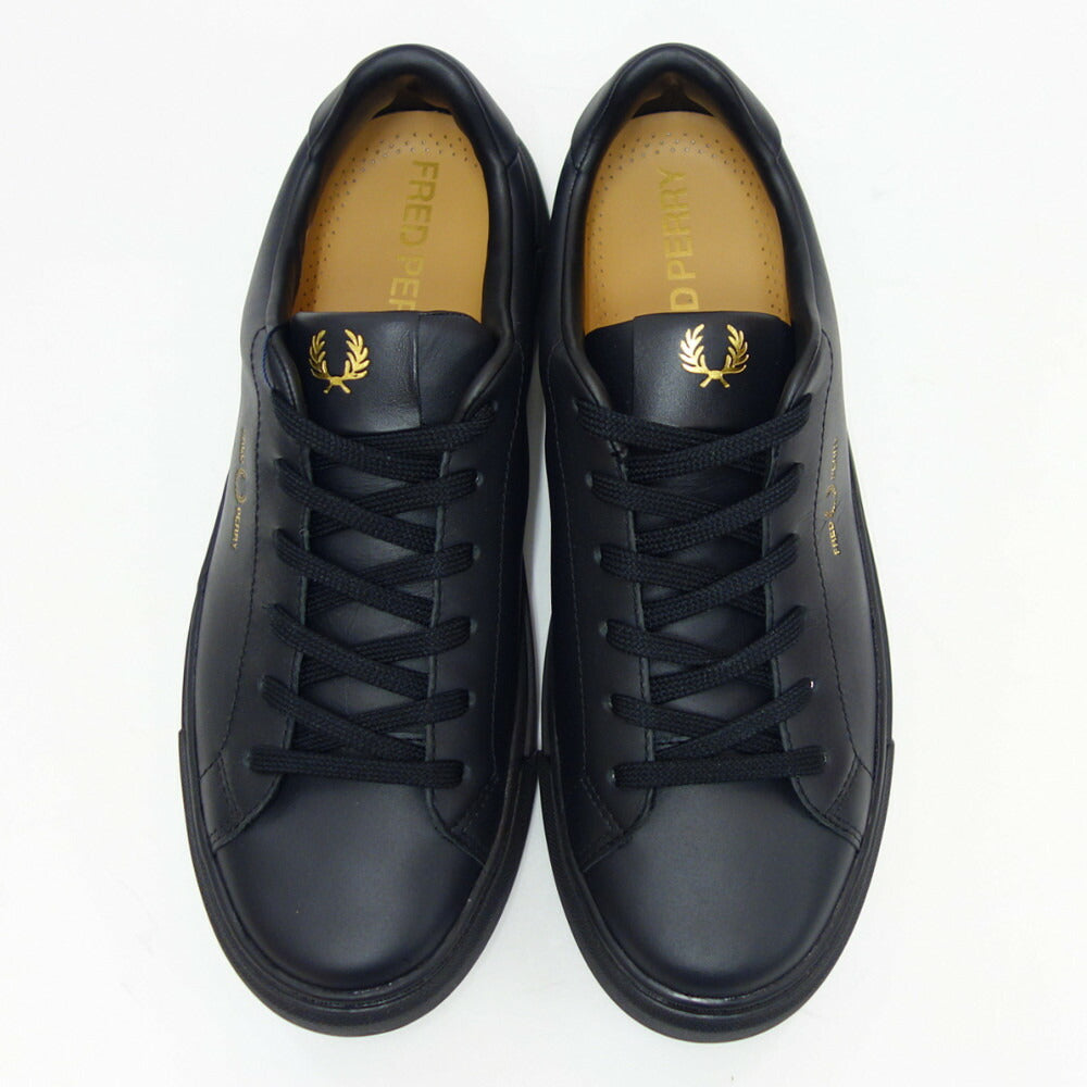 フレッドペリーFREDPERRYB5310774（ユニセックス）B71LEATHERカラー：Black/Goldレザースニーカークラシックデザイン「靴」