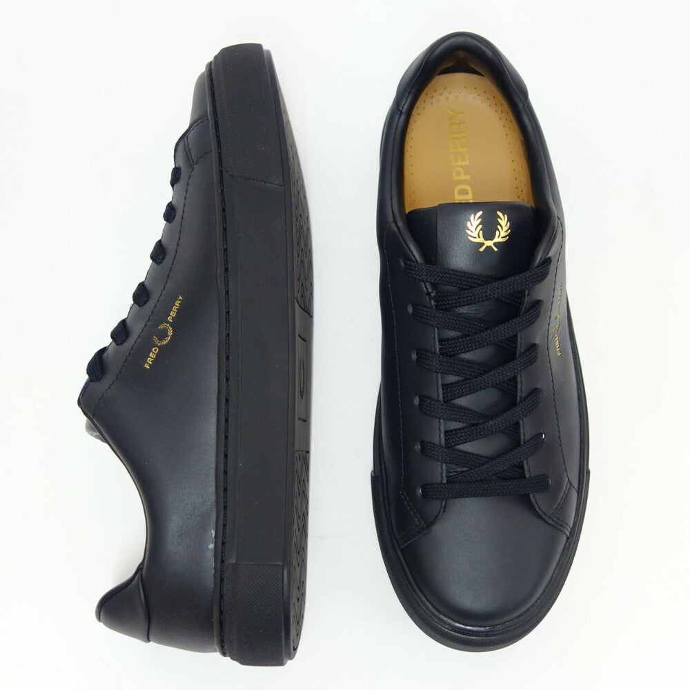 フレッドペリーFREDPERRYB5310774（ユニセックス）B71LEATHERカラー：Black/Goldレザースニーカークラシックデザイン「靴」