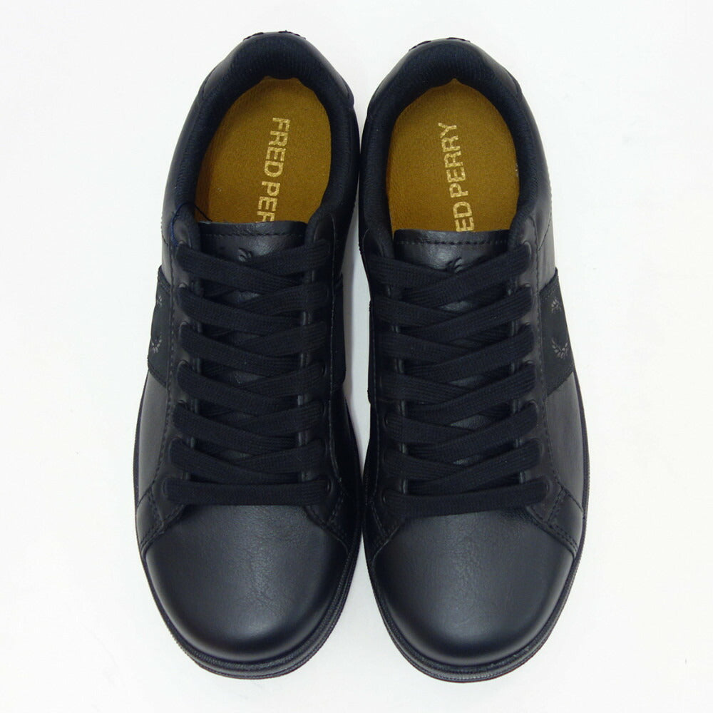 FREDPERRYフレッドペリーB6301102（ユニセックス）B721LEATHERカラー：Black天然皮革のローカットスニーカー「靴」