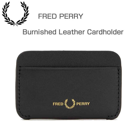 FREDPERRYフレッドペリーBurnishedLeatherCardholderL4334102（ブラック）カードケース