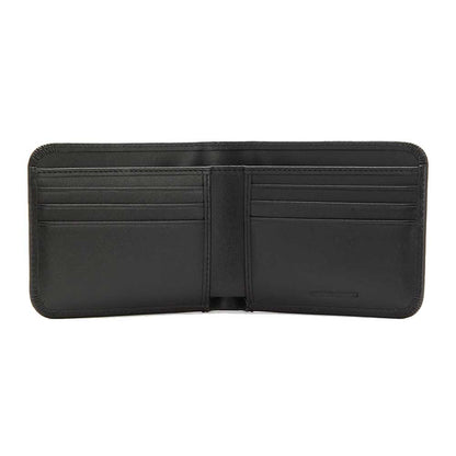 FREDPERRYフレッドペリーBurnishedLeatherBillfoldWalletL5322102（ブラック）天然皮革レザー財布二つ折りウォレットカードケース