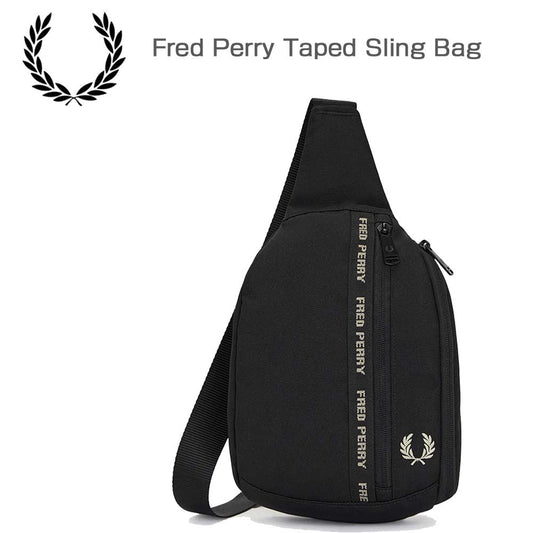 FREDPERRYフレッドペリーFredPerryTapedSlingBagL7294v67（BLACK/WARMGREY）スリングボディバックメッセンジャーバッグ