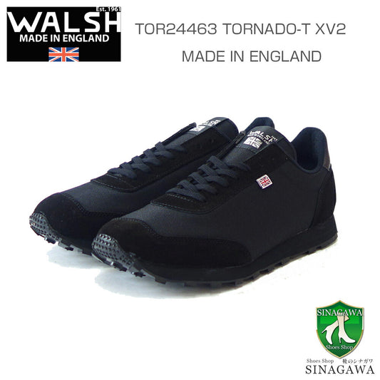 WALSHウォルシュTOR24463（ユニセックス）TORNADO-TXV2カラー：ブラック（英国製）スエード＆ポリエステルのランニングスニーカー「靴」