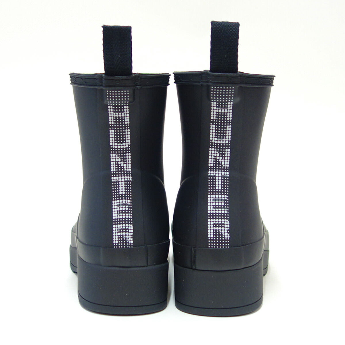 ハンターHUNTERUFS4006RMA（レディース）プレイショートハンタードットプリントバックストラップブーツ：ブラック防水ブーツラバーソールレイン長靴「靴」